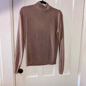 Women's Taupe Mock Neck Sweater